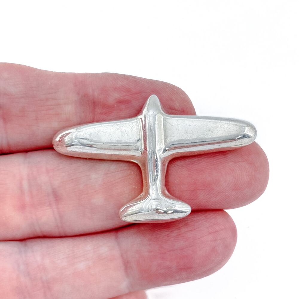 Vintage Mexican Taxco Sterling Silver 925 Airplane Brooch